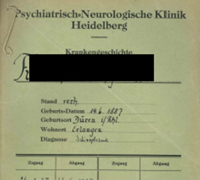 Forschungsprojekt von Claudia Weinschenk M.A.: Auffindbarkeit lesbischer Frauen in Psychiatrien im Nationalsozialismus