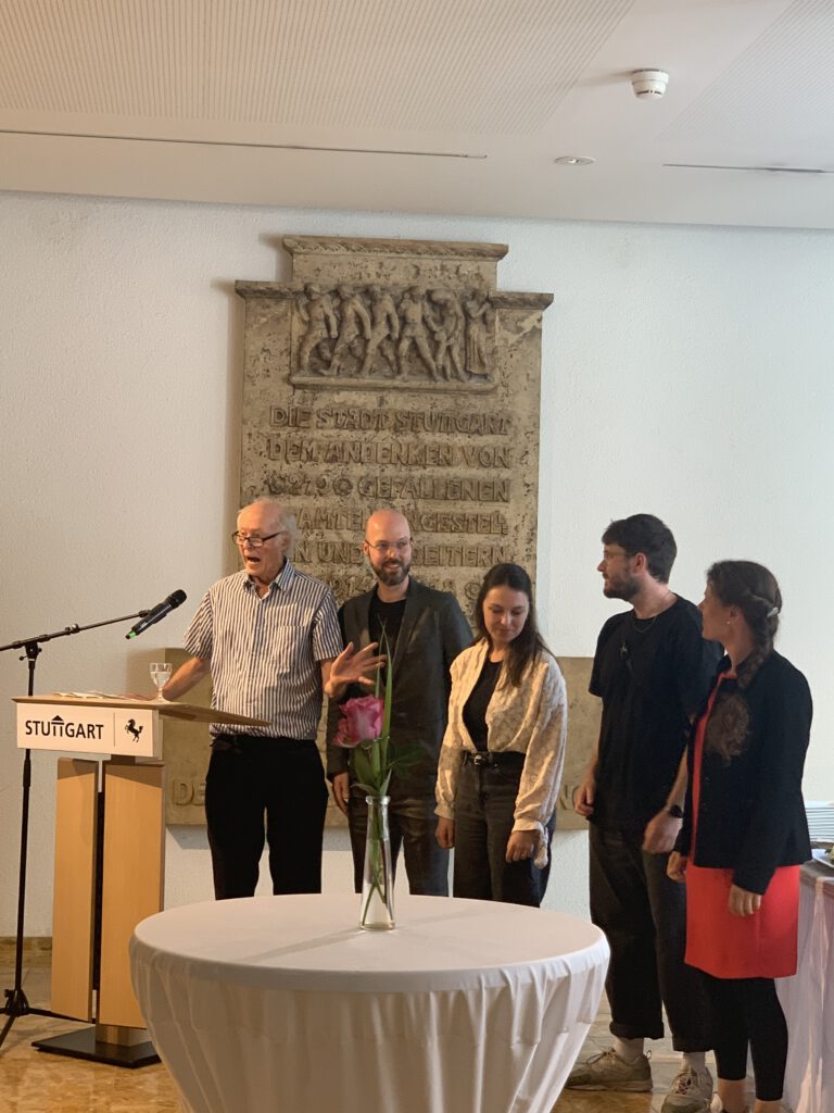 Gruppenbild der Beteiligten von links nach rechts: Harald Stingele, Christian Werner, Sonja Hoyler, Adrian Schmidt, Julianna Herzberg